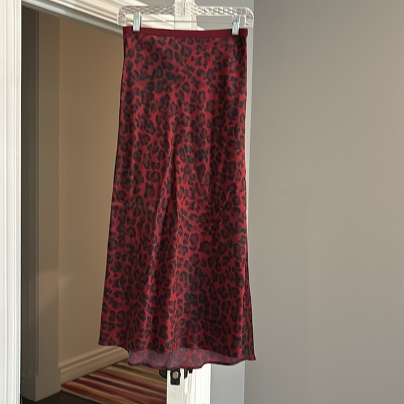 Anine Bing Bar Silk Skirt - Red Leopard - Picture 5 of 6
